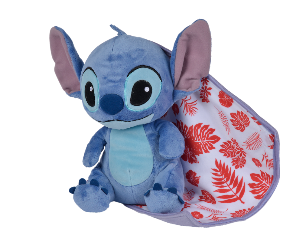  stitch plush in blanket blue red 25 cm 